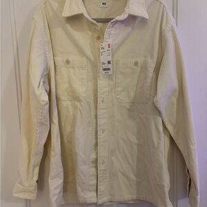 Uniqlo Men's Light Cream Corduroy Shirt Jacket
